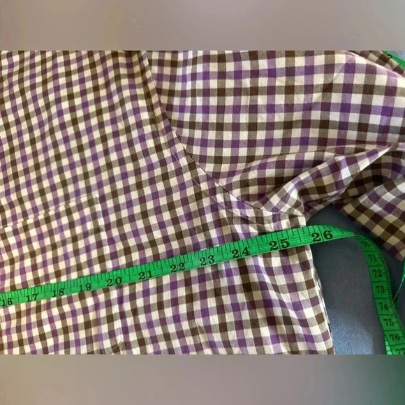 Haspel Co Purple and Brown Gingham Button-Down Shirt - Picture 5 of 6